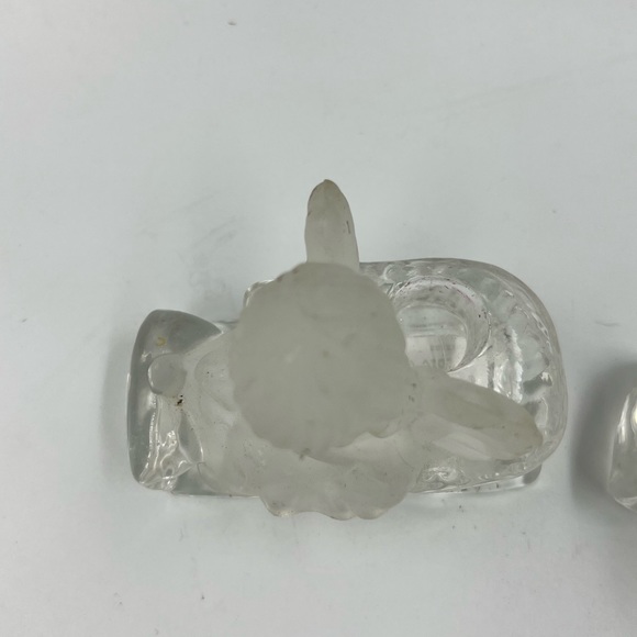 SET OF 2 FROSTED GLASS CHERUB ANGEL CANDLE HOLDER WINGS DECORATION - Picture 3 of 6